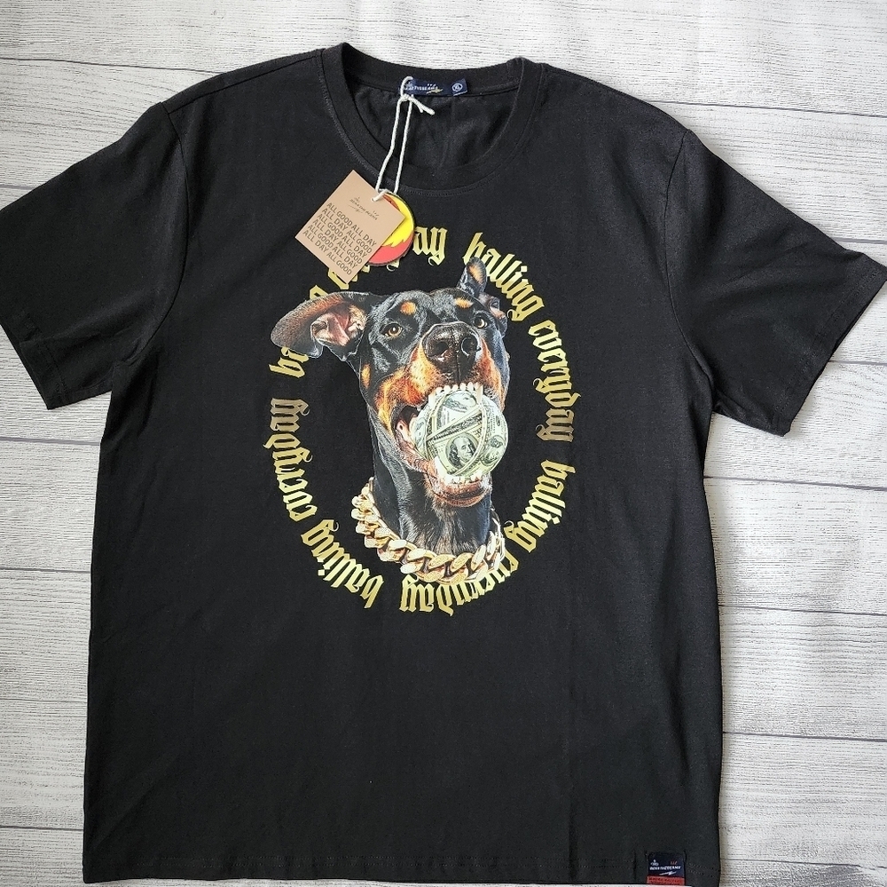 Men's Doberman Money Ball Graphic T-Shirt Size XL - Picture 3 of 8